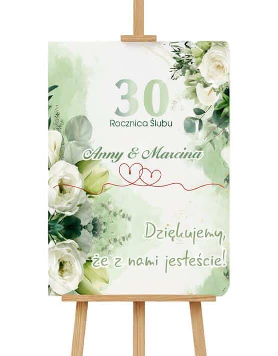 Plakat Powitalny, Tablica na Rocznicę Ślubu | Dekoracja na Jubileusz Małżeństwa 82390