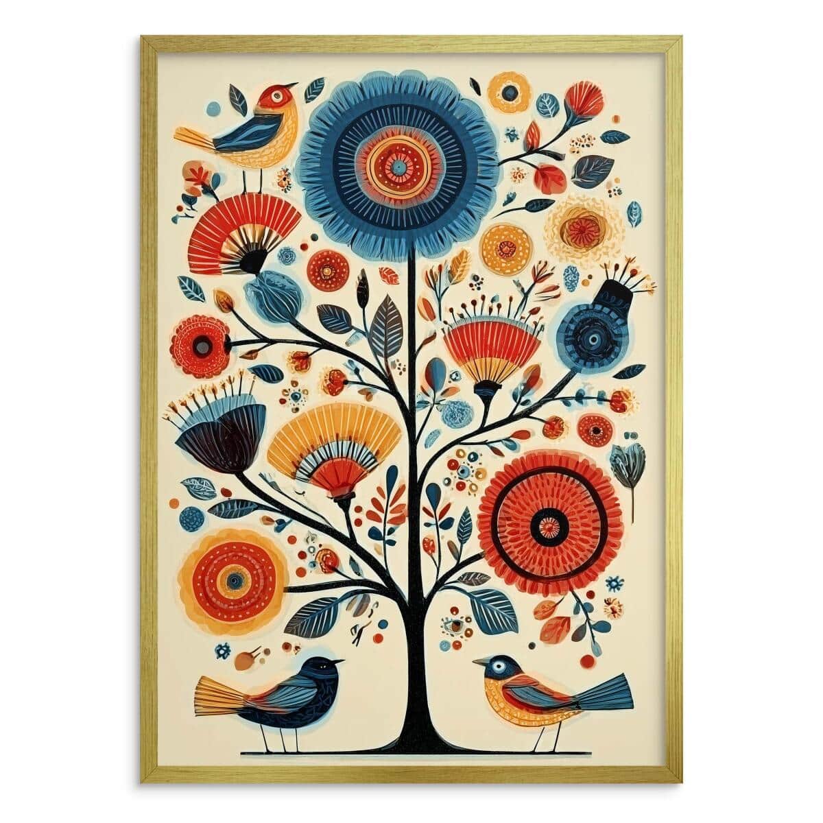 Artystyczny Plakat Folk- Drzewo Życia | Kolorowa dekoracja ścienna w stylu etno 82435 - zdjęcie 5