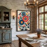 Plakat na ścianę Folklor - Kolorowe Łowickie Wzory i Ptaki 82429 - miniaturka 3