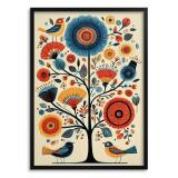 Artystyczny Plakat Folk- Drzewo Życia | Kolorowa dekoracja ścienna w stylu etno 82435 - miniaturka 1
