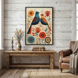 Nowoczesny Obraz z motywem ptaków – Folk Art | Nowoczesny folklor i etno design 82434 - miniaturka 4