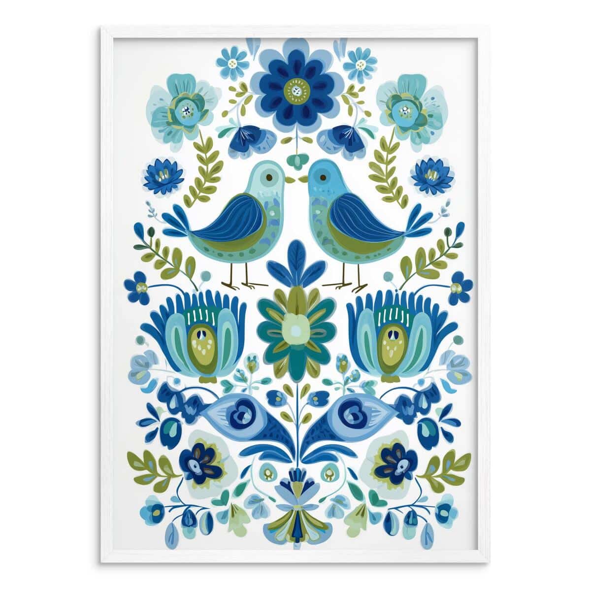 Obraz na ścianę Folklor, Plakat Ludowy- Sielski klimat, ptaki i kwiaty 82430 - zdjęcie 5