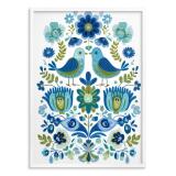 Obraz na ścianę Folklor, Plakat Ludowy- Sielski klimat, ptaki i kwiaty 82430 - miniaturka 5