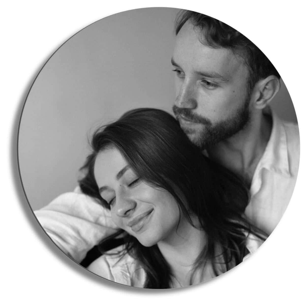 Okrągły Obraz ze Zdjęcia – Personalizowany Czarno-Biały Obraz HDF z Własnej Fotografii 82380