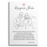Prezent na 40 Rocznicę Ślubu, Jubileusz – Personalizowany Obraz Line Art | Rubinowe Gody 82462-40 - miniaturka 3