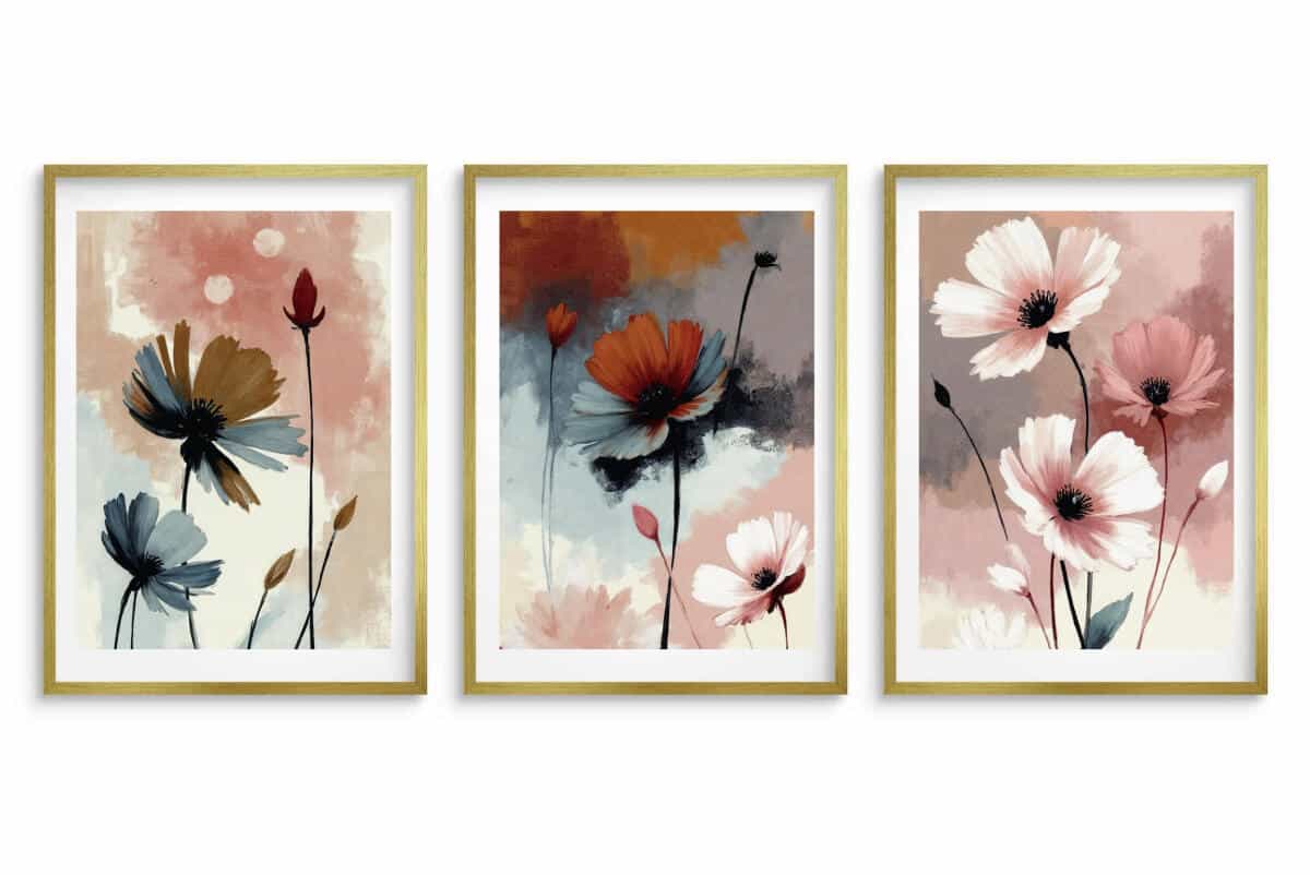 Pastelowe Plakaty Kwiaty Akwarela | Dekoracja ścienna do sypialni 42247 - zdjęcie 3