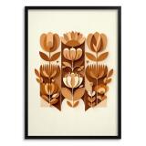 Plakat z efektem 3D- Geometryczne, brązowe kwiaty | Obraz etno design 51152 - miniaturka 7
