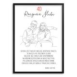 Prezent na 40 Rocznicę Ślubu - Portret ze Zdjęcia z życzeniami i dedykacją 82463-40 - miniaturka 2