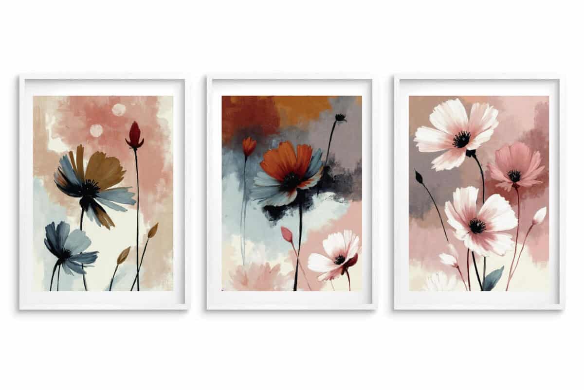 Pastelowe Plakaty Kwiaty Akwarela | Dekoracja ścienna do sypialni 42247 - zdjęcie 4