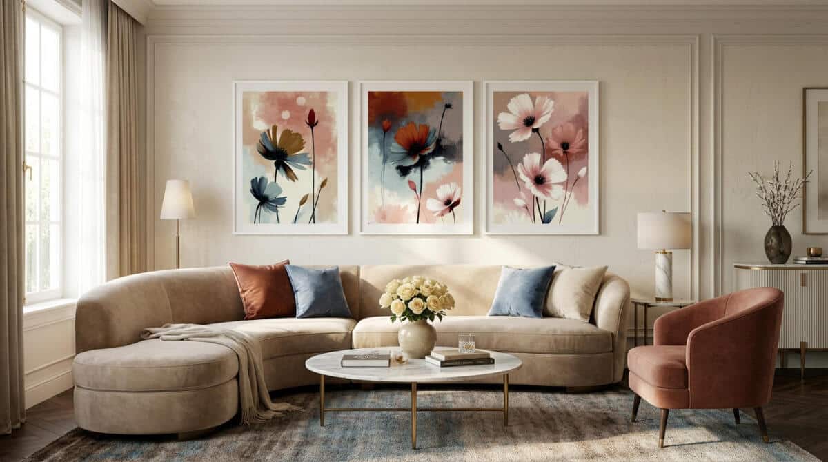 Pastelowe Plakaty Kwiaty Akwarela | Dekoracja ścienna do sypialni 42247 - zdjęcie 7