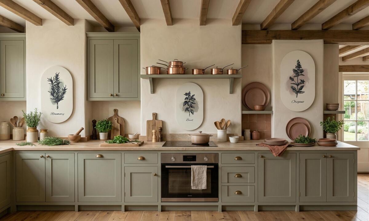 Retro Ilustracje Ziół - Obrazy Owalne, Elipsy | Dekoracja ścienna do kuchni, jadalni 51100 - zdjęcie 5