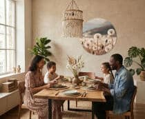 Okrągły Obraz Natura – Dmuchawce na Łące | Minimalistyczna Dekoracja do Salonu i Sypialni 82422 - miniaturka 6