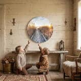 Okrągły obraz na ścianę – Jezioro i drewniany pomost o zachodzie słońca 82418 - miniaturka 3