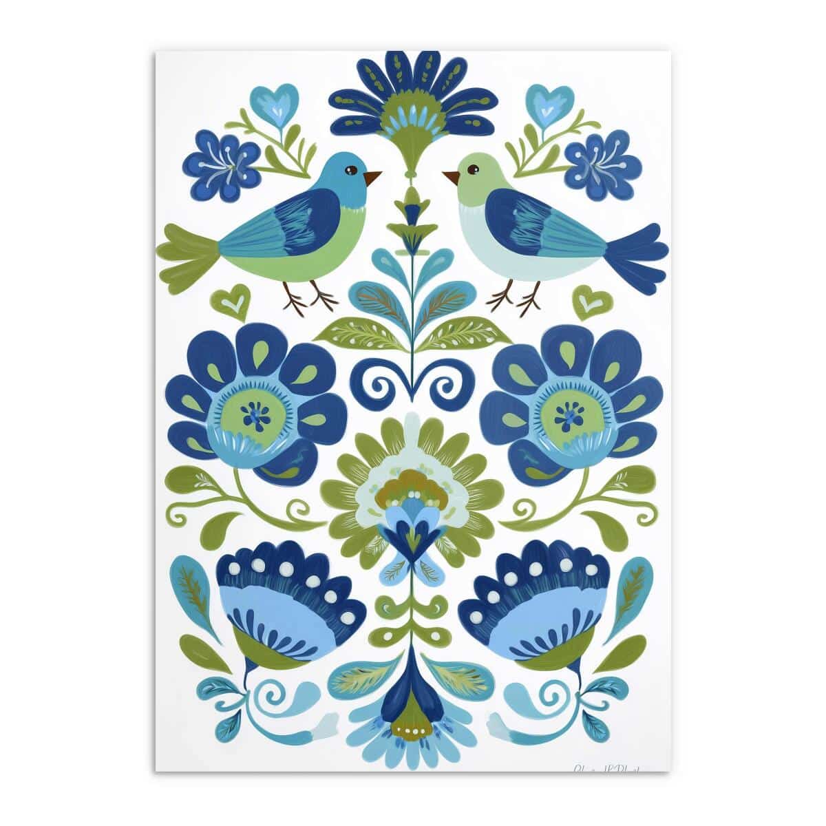 Plakat do kuchni, jadalni – Błękitny Folk Art | Grafika etno, Współczesna sztuka ludowa 82432 - zdjęcie 7