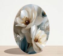 Stylowy Okrągły Obraz – Pastelowe Kwiaty Magnolii | Dekoracja do Salonu i Sypialni | Obraz HDF 82410 - miniaturka 5