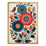 Plakat na ścianę Folklor - Kolorowe Łowickie Wzory i Ptaki 82429 - miniaturka 5