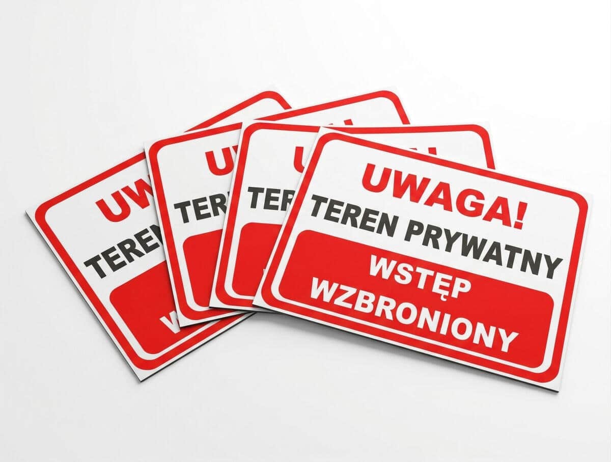 Tabliczka ostrzegawcza- UWAGA! Teren prywatny Wstęp wzbroniony 82407 - zdjęcie 5