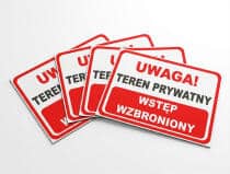 Tabliczka ostrzegawcza- UWAGA! Teren prywatny Wstęp wzbroniony 82407 - miniaturka 5