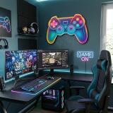 Dekoracja do pokoju chłopca, nastolatka - Neonowy Pad, Kontroler | Obraz gamingowy na ścianę HDF66755 - miniaturka 2