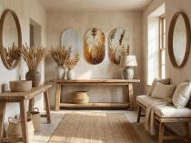 Tryptyk do salonu- Złote Kłosy Zboża | Obrazy w stylu rustykalnym, boho 42242 - miniaturka 3