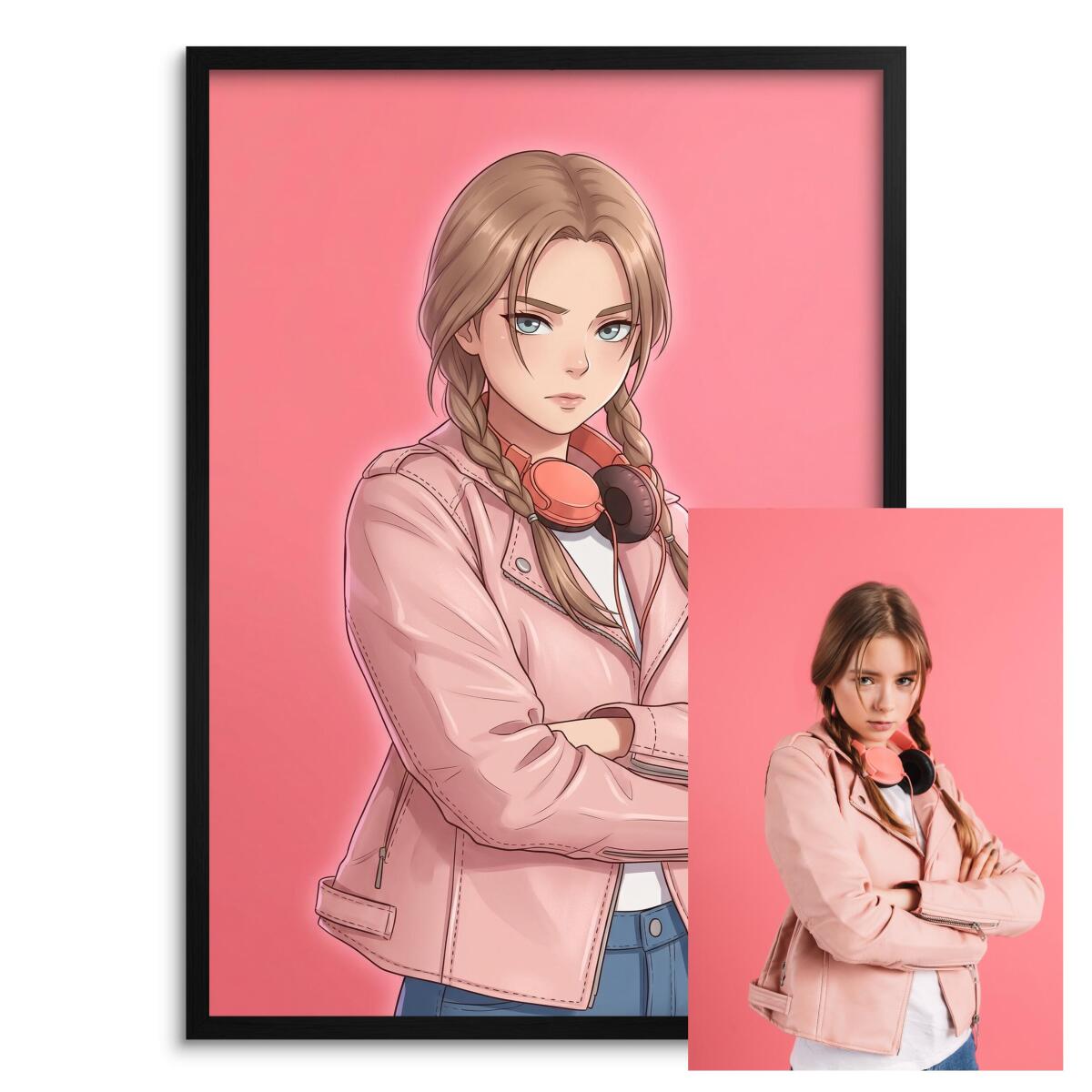 Plakat z Twojego Zdjęcia - Styl Anime | Portret Manga na Ścianę 82465 - zdjęcie 2