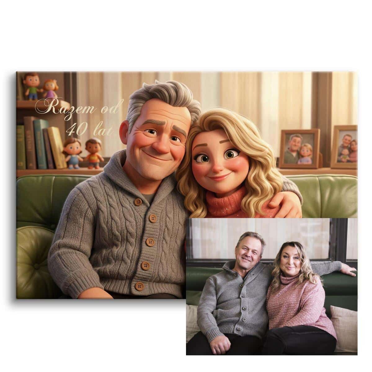 Prezent na 40 Rocznicę Ślubu – Bajkowy Obraz z Własnego Zdjęcia | Rubinowe Gody, Jubileusz 82459-40