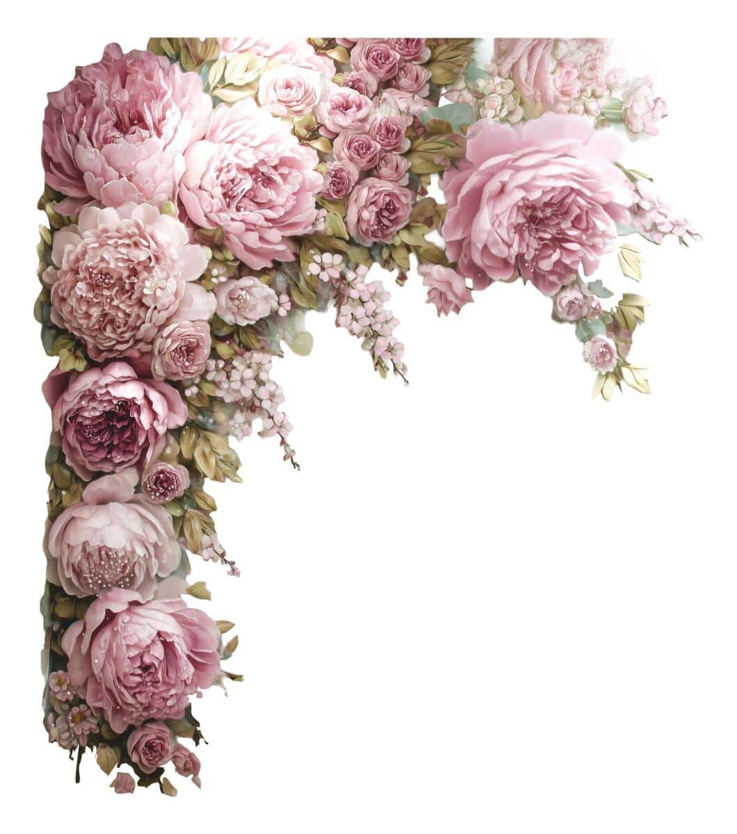 Elegancka Naklejka ścienna - Różowe Piwonie | Romantyczna Dekoracja do sypialni- girlanda T82466 - zdjęcie 6