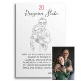 Portret Pary ze zdjęcia- Prezent na 20 Rocznicę Ślubu, Porcelanowe gody | Rysunek, grafika line art 82462-20 - miniaturka 1