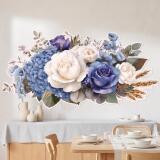 Naklejka na ścianę- Bukiet Kwiatów- Hortensje i Róże w stylu boho T82467 - miniaturka 1