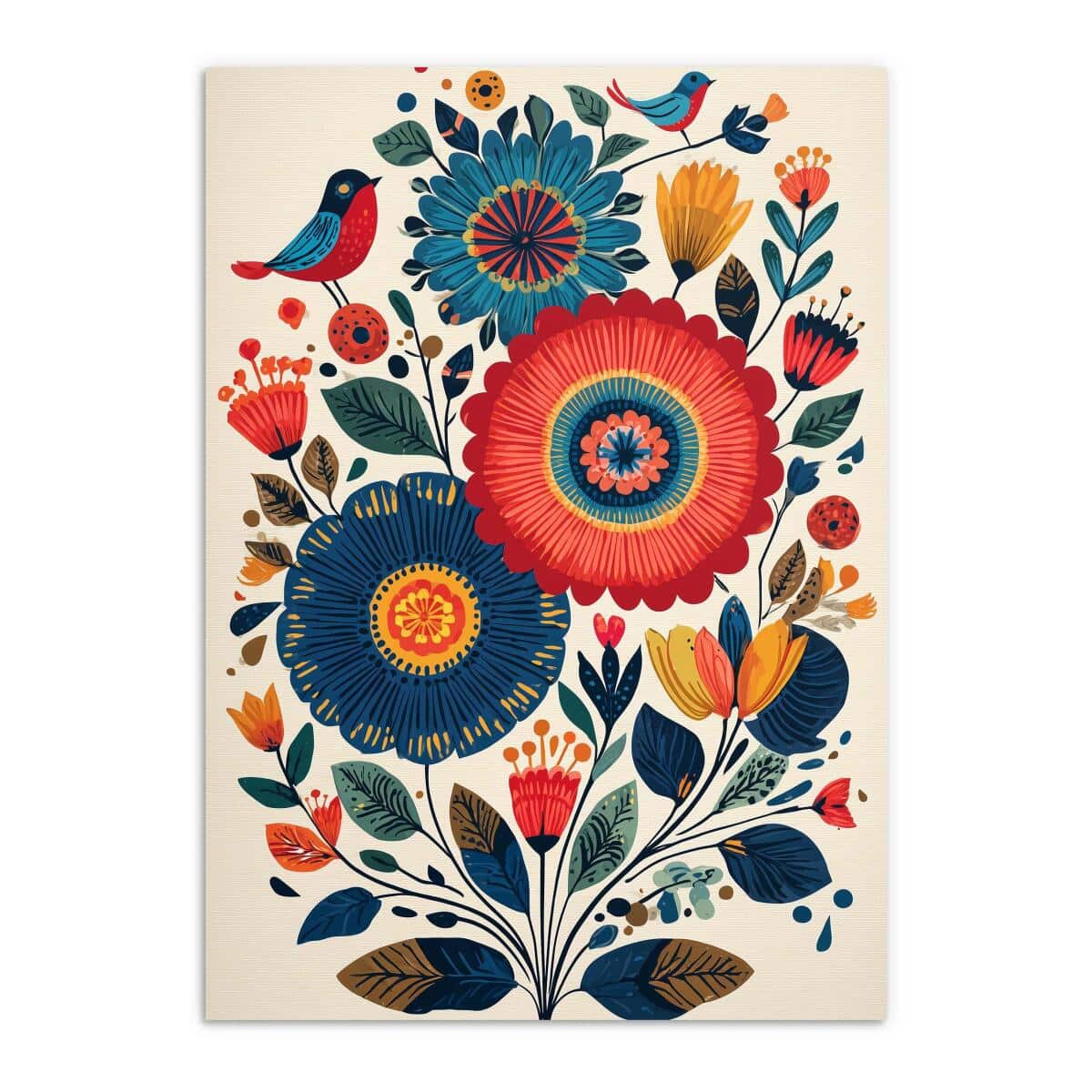 Plakat na ścianę Folklor - Kolorowe Łowickie Wzory i Ptaki 82429 - zdjęcie 7