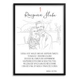 Prezent na 1 Rocznicę Ślubu | Plakat ze zdjęcia w stylu Line Art  82463-1 - miniaturka 2