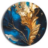 Luksusowy Obraz Okrągły w stylu Glamour- Abstrakcja Granat i złoto 82412 - miniaturka 1