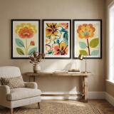 Kolorowe Plakaty Roślinne | Modna dekoracja do salonu w stylu Retro, Vintage 42249 - miniaturka 7