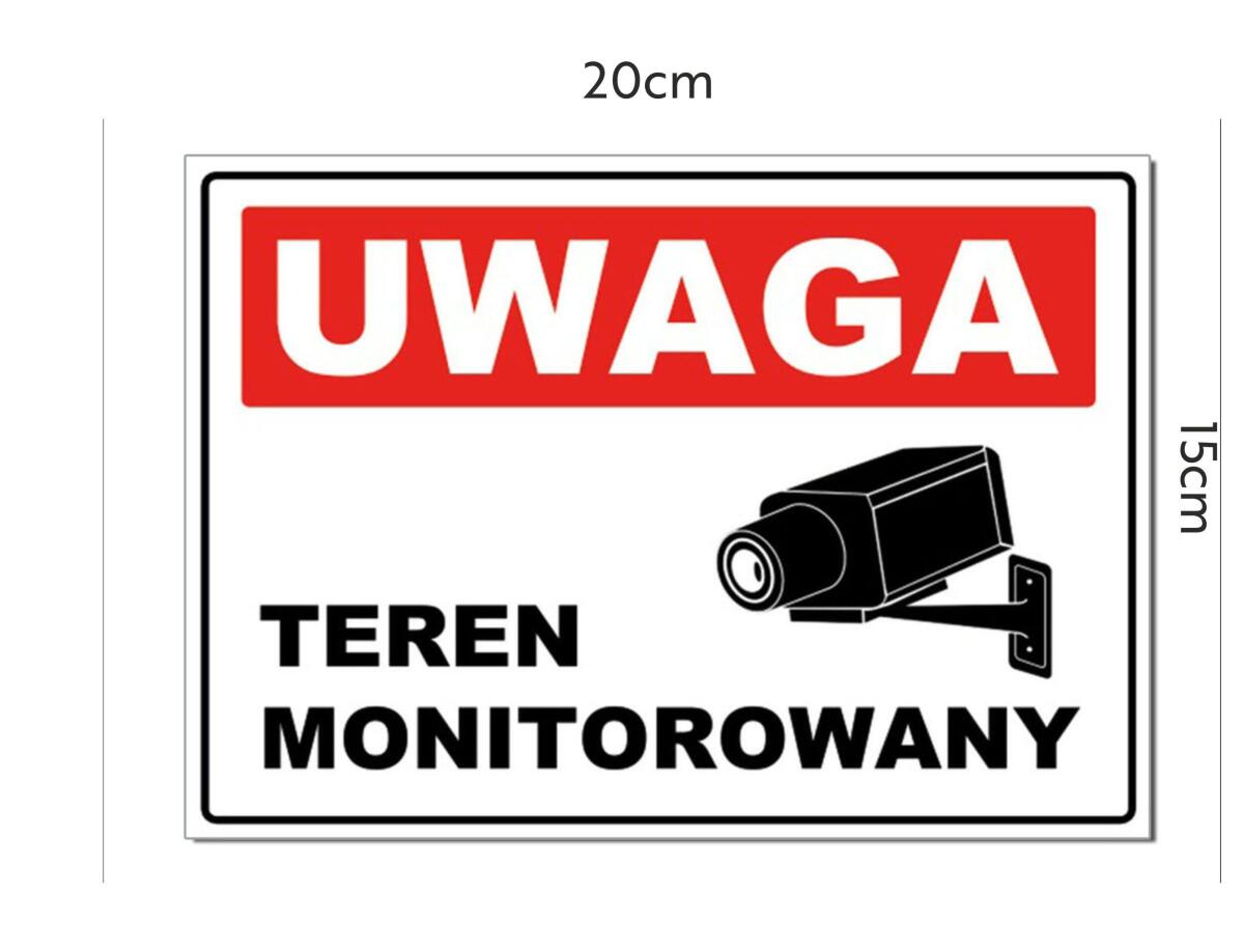 Tabliczka ostrzegawcza- UWAGA! Teren Monitorowany 82406 - zdjęcie 3