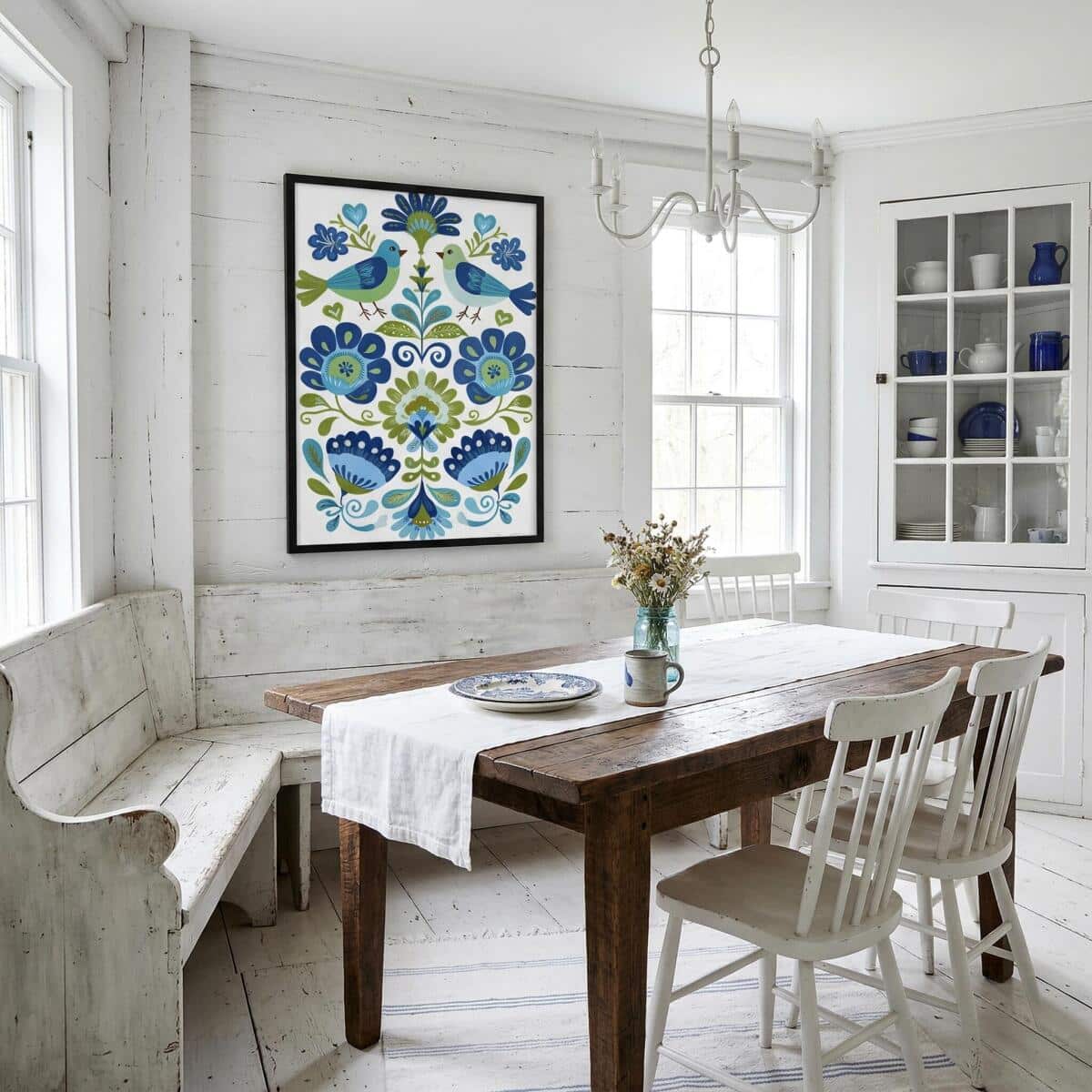 Plakat do kuchni, jadalni – Błękitny Folk Art | Grafika etno, Współczesna sztuka ludowa 82432 - zdjęcie 3