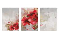 Elegancki Zestaw 3 Plakatów- Czerwone Kwiaty, Maki | Tryptyk Glamour ze złotymi akcentami 42248 - miniaturka 12