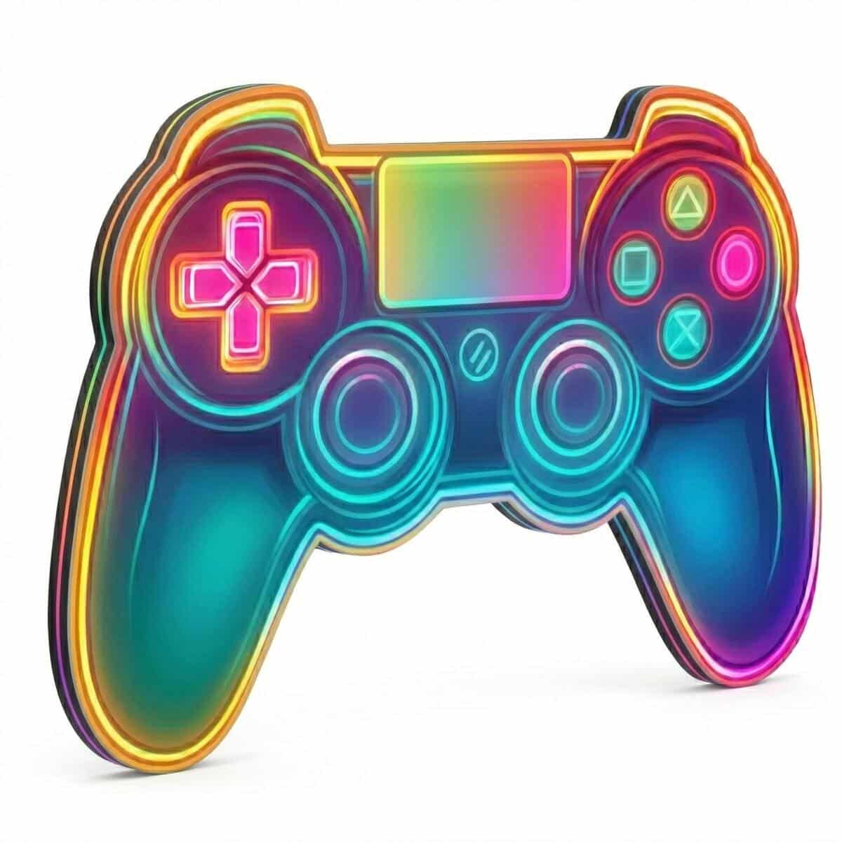 Dekoracja do pokoju chłopca, nastolatka - Neonowy Pad, Kontroler | Obraz gamingowy na ścianę HDF66755