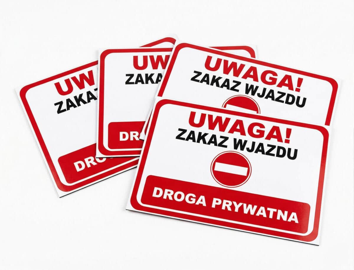 Tabliczka ostrzegawcza- UWAGA! Zakaz wjazdu Droga prywatna 82405 - zdjęcie 5