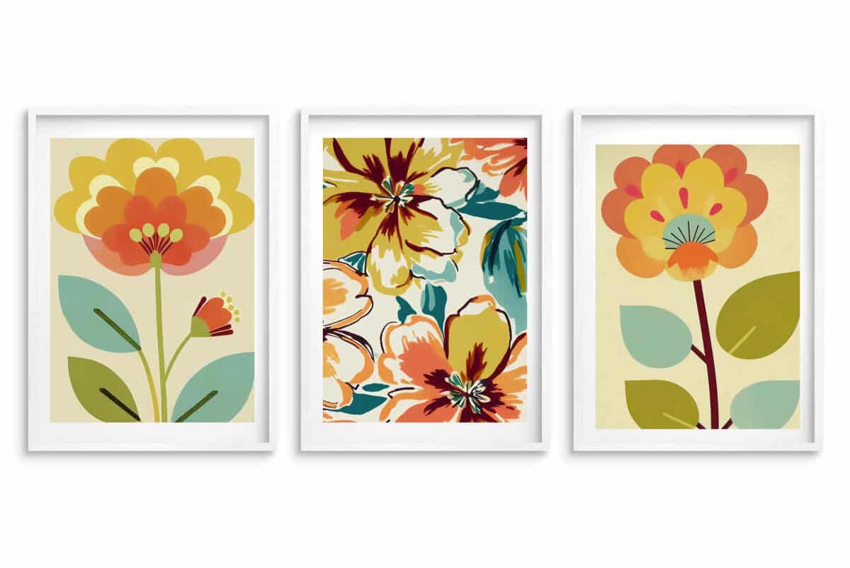Kolorowe Plakaty Roślinne | Modna dekoracja do salonu w stylu Retro, Vintage 42249 - zdjęcie 9