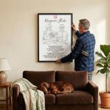 Prezent na 1 Rocznicę Ślubu | Plakat ze zdjęcia w stylu Line Art  82463-1 - miniaturka 6