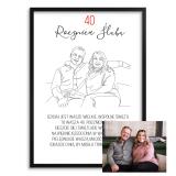 Prezent na 40 Rocznicę Ślubu - Portret ze Zdjęcia z życzeniami i dedykacją 82463-40 - miniaturka 1
