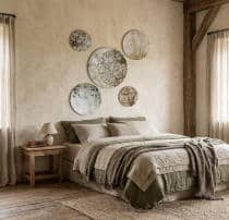 Okrągłe Obrazy Mandala i Kwiaty Vintage | Elegancki Komplet do Sypialni 82436 - miniaturka 4