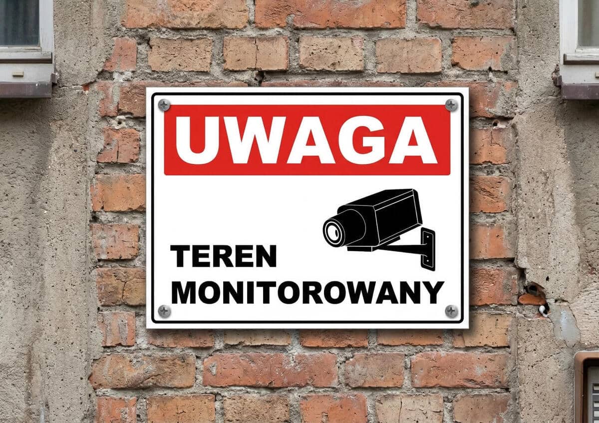 Tabliczka ostrzegawcza- UWAGA! Teren Monitorowany 82406 - zdjęcie 2