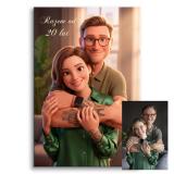 Obraz na 20 Rocznicę Ślubu | Bajkowy Portret Pary 82459-20 - miniaturka 1