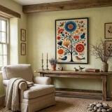 Artystyczny Plakat Folk- Drzewo Życia | Kolorowa dekoracja ścienna w stylu etno 82435 - miniaturka 3