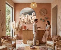 Okrągły Obraz Natura – Dmuchawce na Łące | Minimalistyczna Dekoracja do Salonu i Sypialni 82422 - miniaturka 4