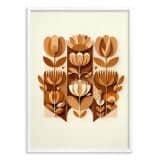 Plakat z efektem 3D- Geometryczne, brązowe kwiaty | Obraz etno design 51152 - miniaturka 6