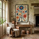 Artystyczny Plakat Folk- Drzewo Życia | Kolorowa dekoracja ścienna w stylu etno 82435 - miniaturka 4