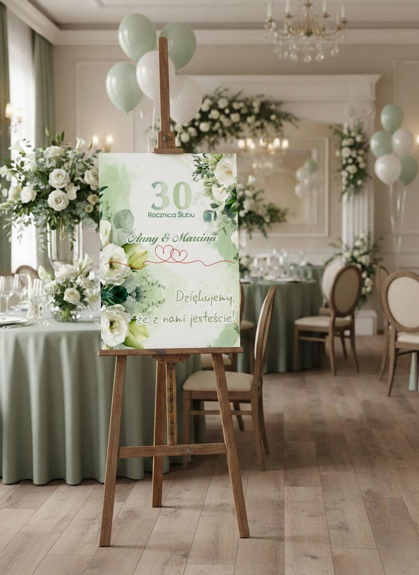 Plakat Powitalny, Tablica na Rocznicę Ślubu | Dekoracja na Jubileusz Małżeństwa 82390 - zdjęcie 4