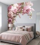 Elegancka Naklejka ścienna - Różowe Piwonie | Romantyczna Dekoracja do sypialni- girlanda T82466 - miniaturka 3